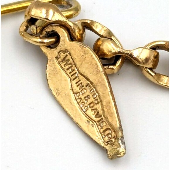 Whiting & Davis Gold Tone Chainmail Metal Fringed Vintage Bib Necklace 1970s - Picture 11 of 14